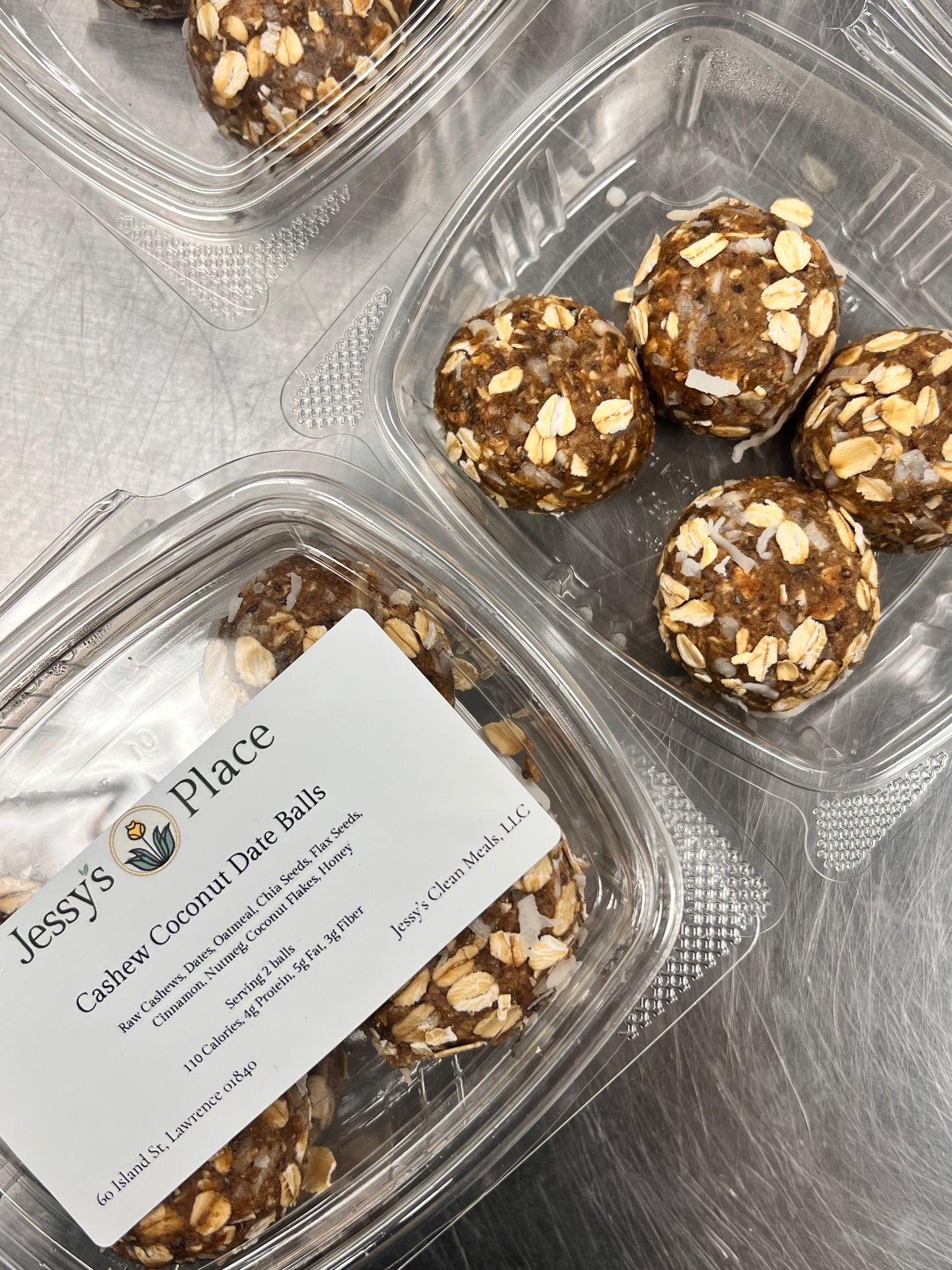 Cashew Ginger Coconut Date Balls