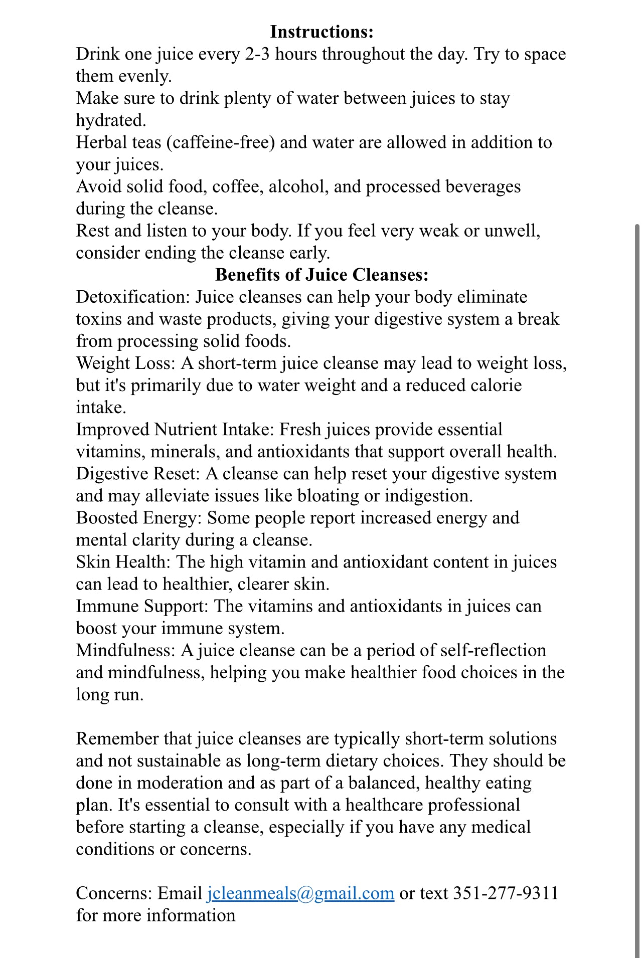 1 day reset 6 juices total Pick up sUNDAY | MONDAY