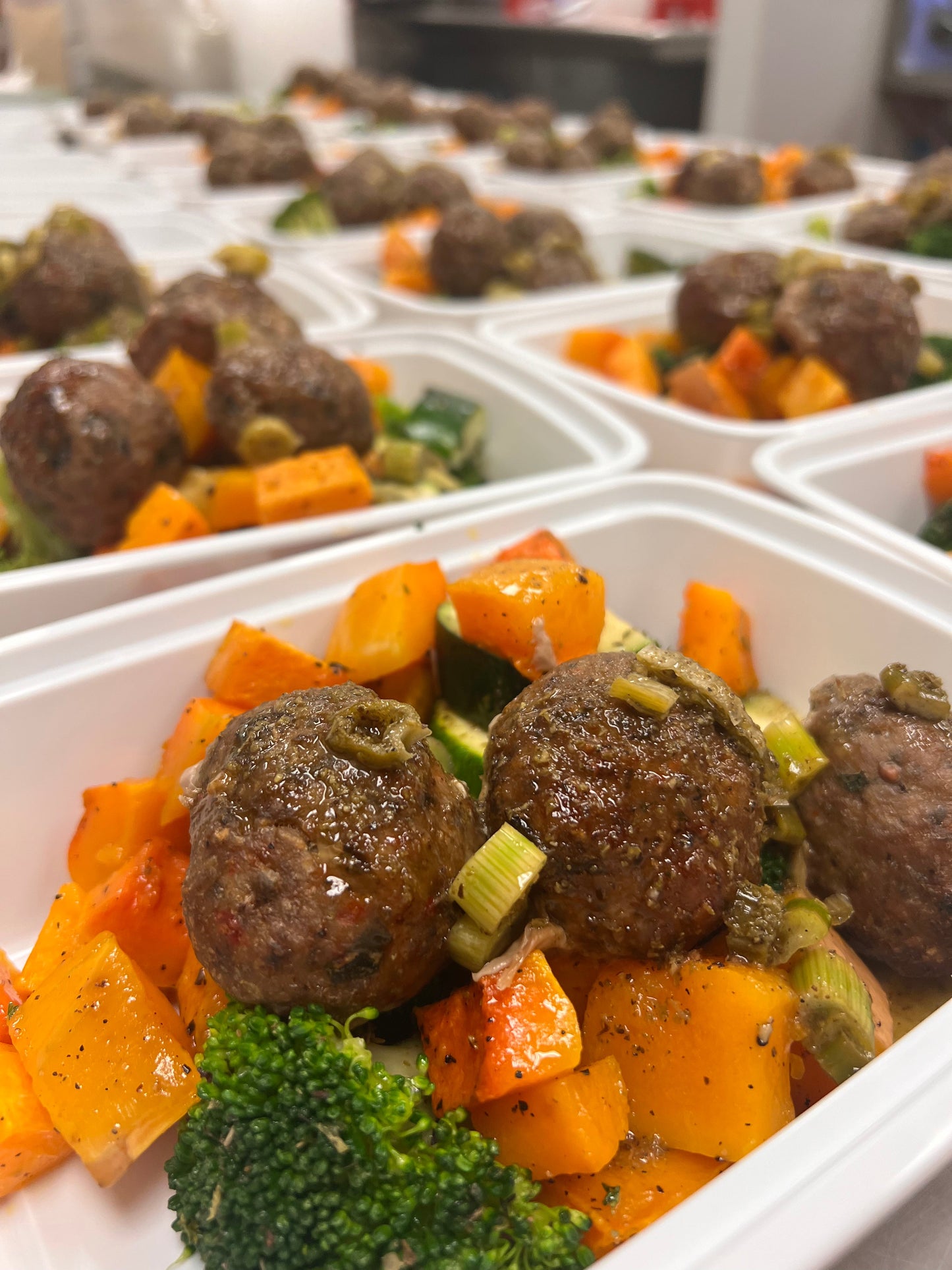 Gluten Free-Turkey & Spinach Meatballs & Sweet Potatoes