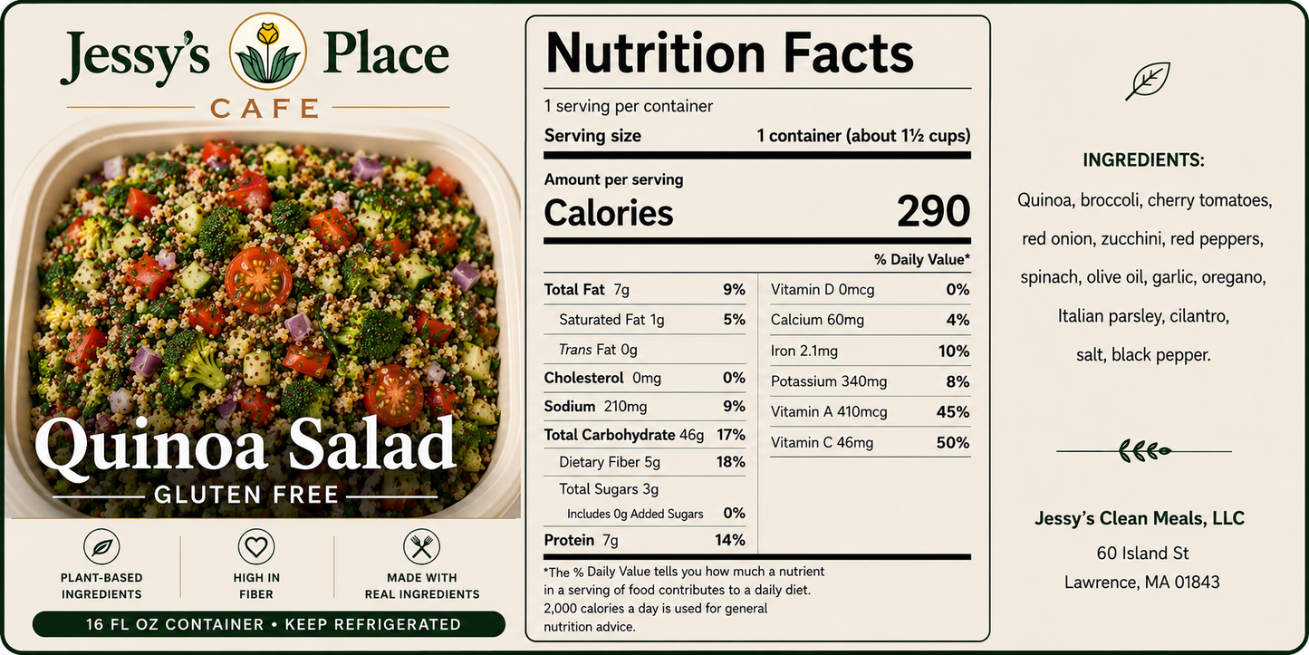 SMALL- 16 ounces of Quinoa and Veggie Salad