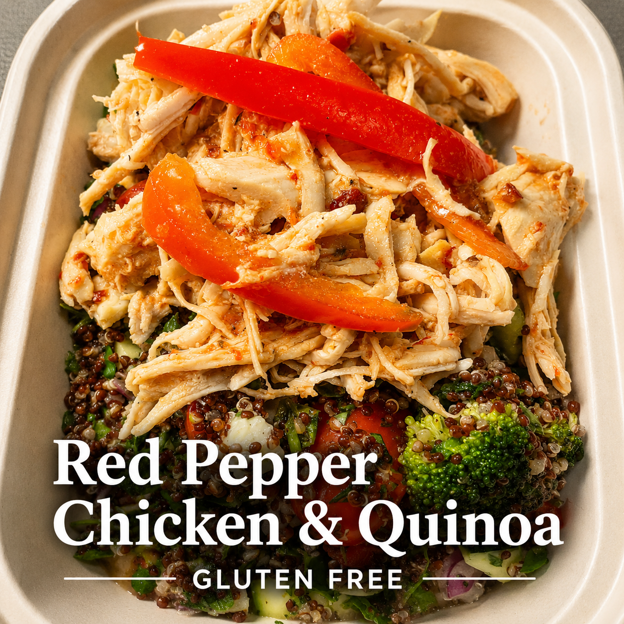 Roasted Red Pepper Chicken with Quinoa and Veggies